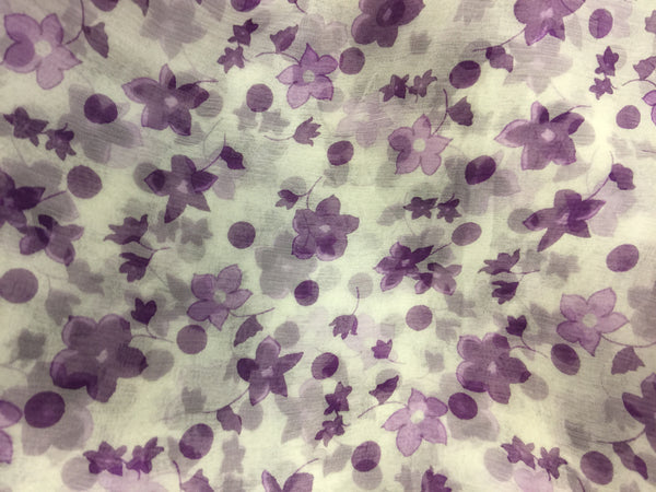 100% Silk Printed Wraps -Blues&Purple - AlSundus