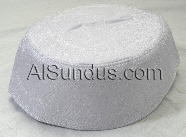 White Embroidered Cap - AlSundus
