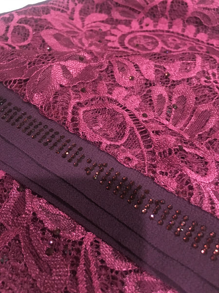 Purple Plum lace scarf shawl hijab wrap turban - AlSundus