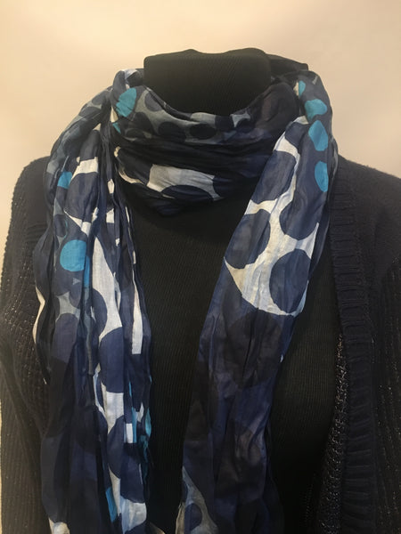 Colorful blue cotton scarf wrap shawl turban - AlSundus