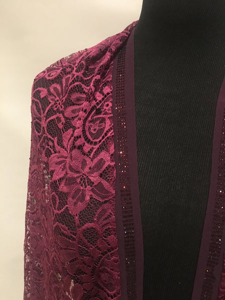 Purple Plum lace scarf shawl hijab wrap turban - AlSundus