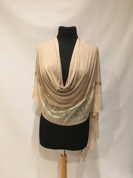 Jersey and lace scarf wrap shawl hijab turban - AlSundus